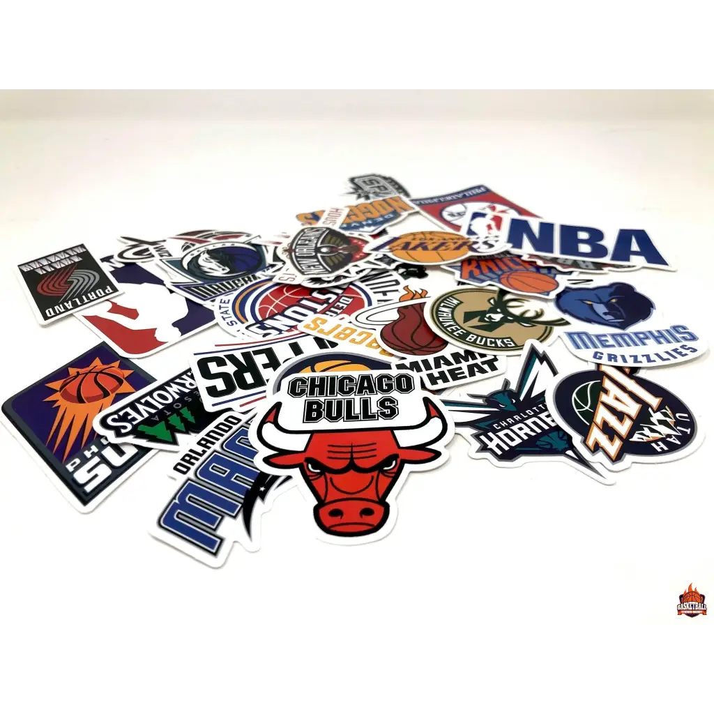 Cap Nba Sticker 32 Stickers Autocollants NBA Basketball Lakers,bulls Celtics ...