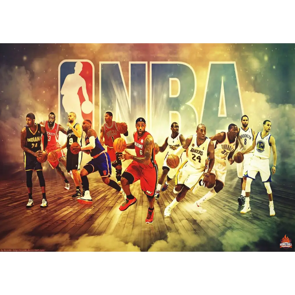 Nba Files Poster NBA stars Legend Team - Affiche et Poster Basketball – Sticker ...