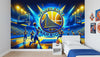 Visualisation Papier Peint Golden State Warriors - Déco Basket Sur Mesure