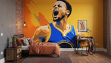 Visualisation Papier peint Stephen Curry Golden State Warriors - Déco Basket