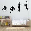 Lot de 4 autocollants muraux pour salle de basket-ball pour garçons - Décoration murale pour chambre à coucher ou salon
