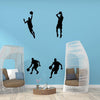 Lot de 4 autocollants muraux pour salle de basket-ball pour garçons - Décoration murale pour chambre à coucher ou salon