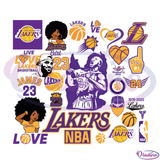 Lakers NBA Basketball Bundle Svg Digital File, Los Angeles Lakers Svg